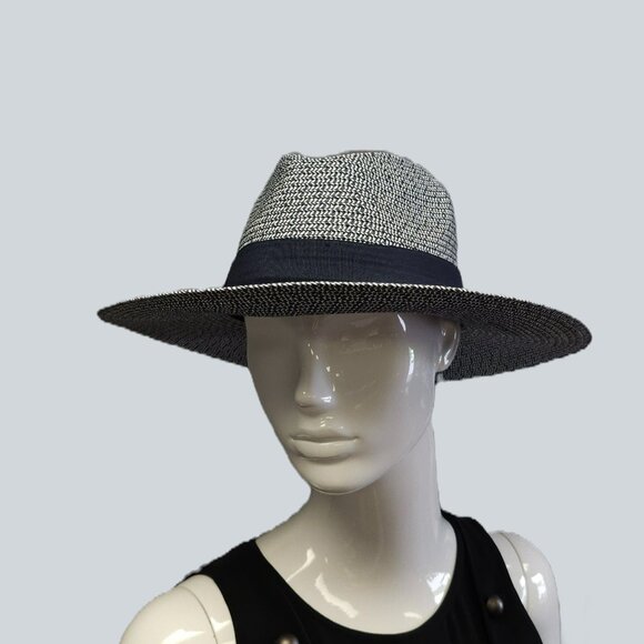 Banana Republic Navy and White Straw Fedora - Picture 4 of 4